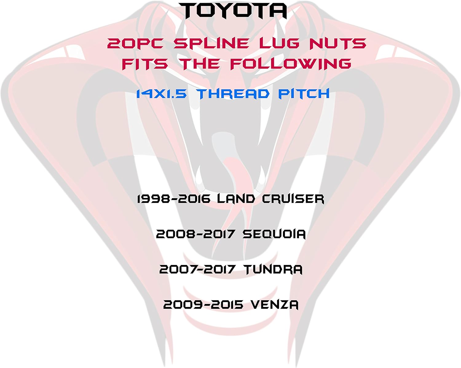 Venum wheel accessories 20pc Tundra 14x1.5 Chrome Spline Lug Nuts | Also Fits Sequoia Land Cruiser Venza +(2) 7 Spline Sockets Included