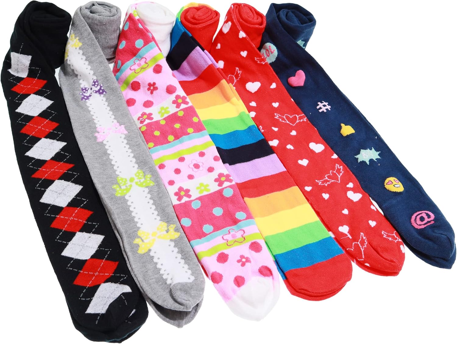 Angelina 6-Pair-Pack Girls Winter Fashion Uniform Tights