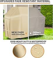 Vista 5 de NEXCOVER - Funda de parrilla de gas para barbacoa, cubierta impermeable de 55 pulgadas, funda de parrilla resistente para exterior, material Canela