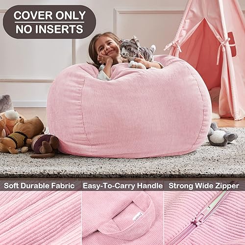 Miniatura 156 de Nobildonna - Funda para silla de puf (relleno sin relleno) de nido de pájaro para niños y adultos. Puf extra grande para almacenamiento de animales