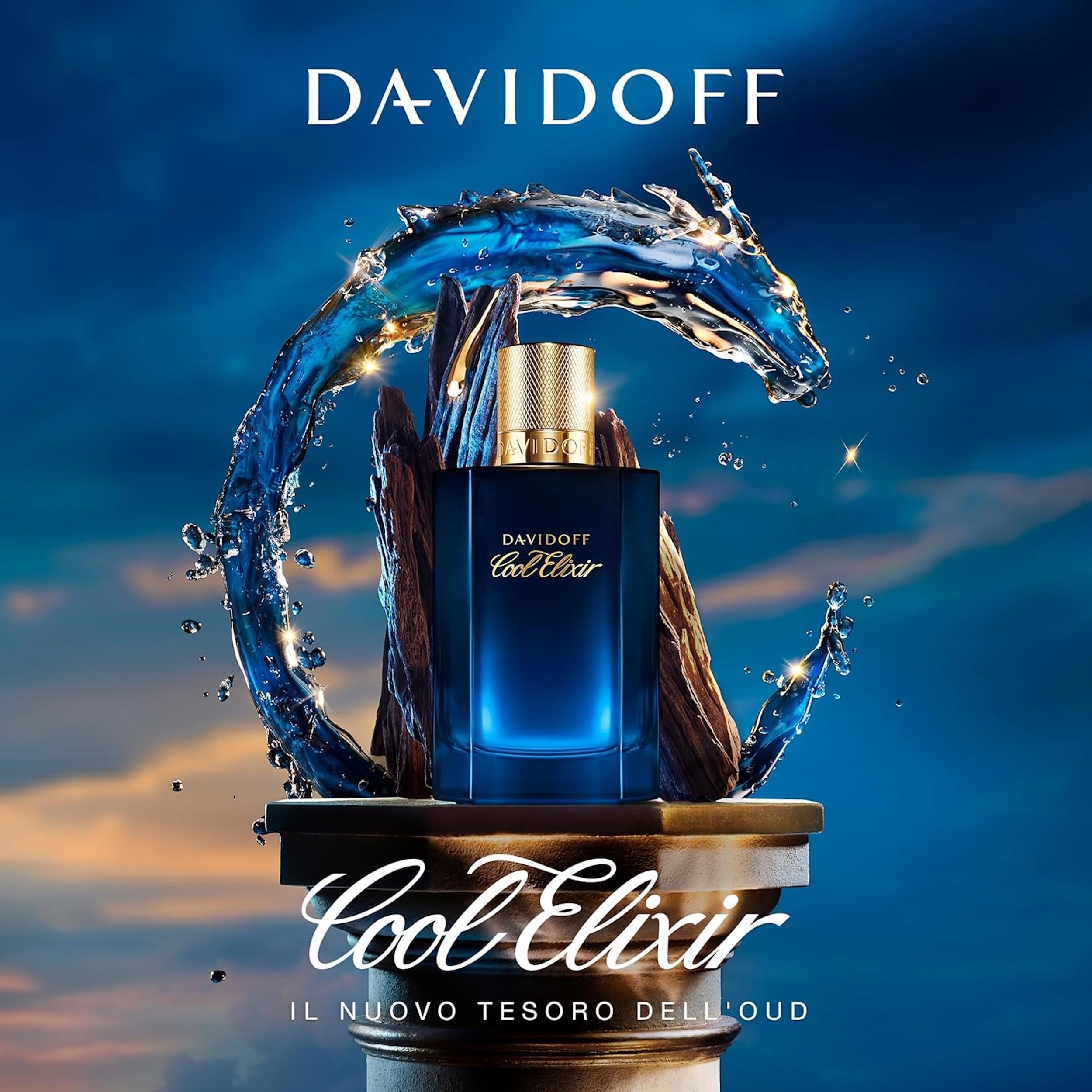 Davidoff Cool Elixir, Legnoso, Con note di Ossido di Rosa, Assoluta di Lavanda e Accordo di Oud, Profumo di lusso da uomo, Profumo a lunga tenuta