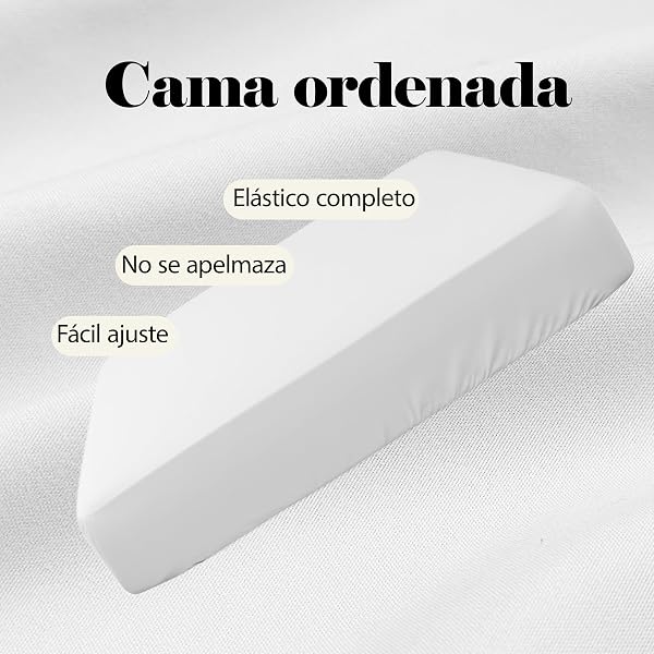 H HANSEL HOME Sábana Bajera Ajustable, Microfibra Transpirable y Suave, Altura 30 cm, Elástico 360° - Sábana Bajera 135x190/200cm – Blanco - 2