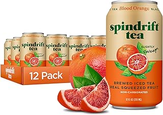 Brewed Iced Tea, Blood Orange Black Tea, Made with Real Squeezed Fruit, No Carbonation, Slightly Sweet, 12 Fl Oz Cans, Pack of 12 (Only 27 Calories per Can)
