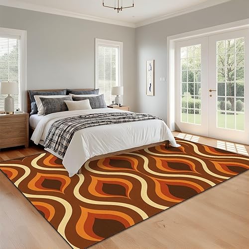 Miniatura 2 de 6x9 Area Rugs Rugs for Bedroom Washable Rug 70s Retro Seamless Material Carpet Carpet for Bedroom Living Room Nursery Rug Aesthetic Room Decor