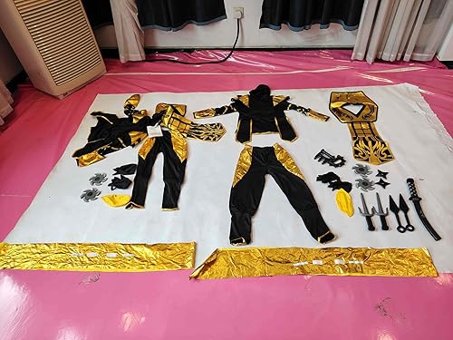 Miniatura 8 de Spooktacular Creations Disfraz de ninja para niños, disfraz de ninja con accesorios de ninja, juguetes para disfraz de Halloween