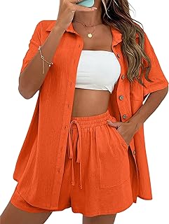 APAFES womens Womens 2 Piece Set Short Sets Summer Two Piece Outfits Beach Casual Matching Set Casual (pack of 2)
