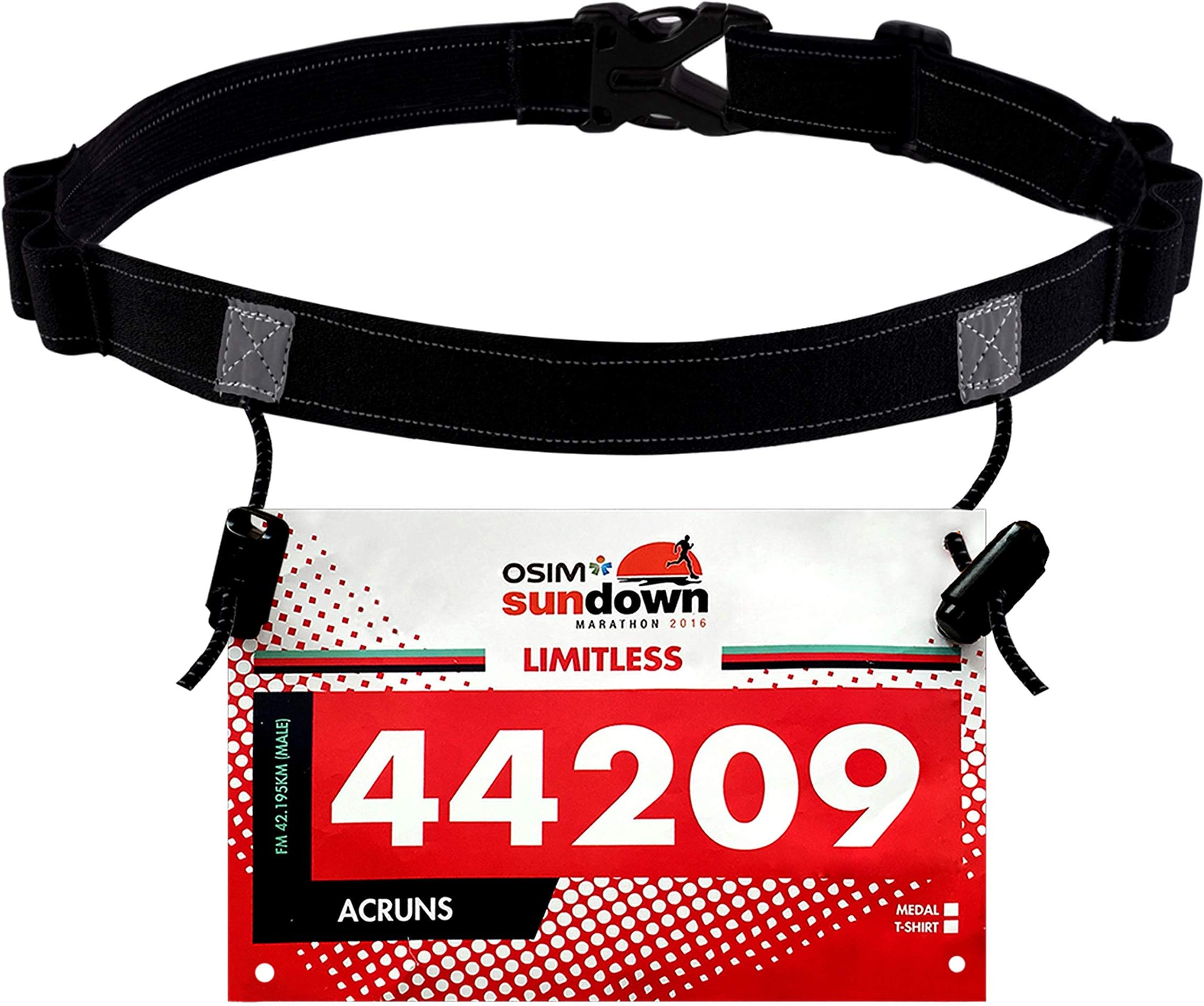 Race Number Belt (6 Gel Loops) for Triathlon,Marathon,Running,Cycling