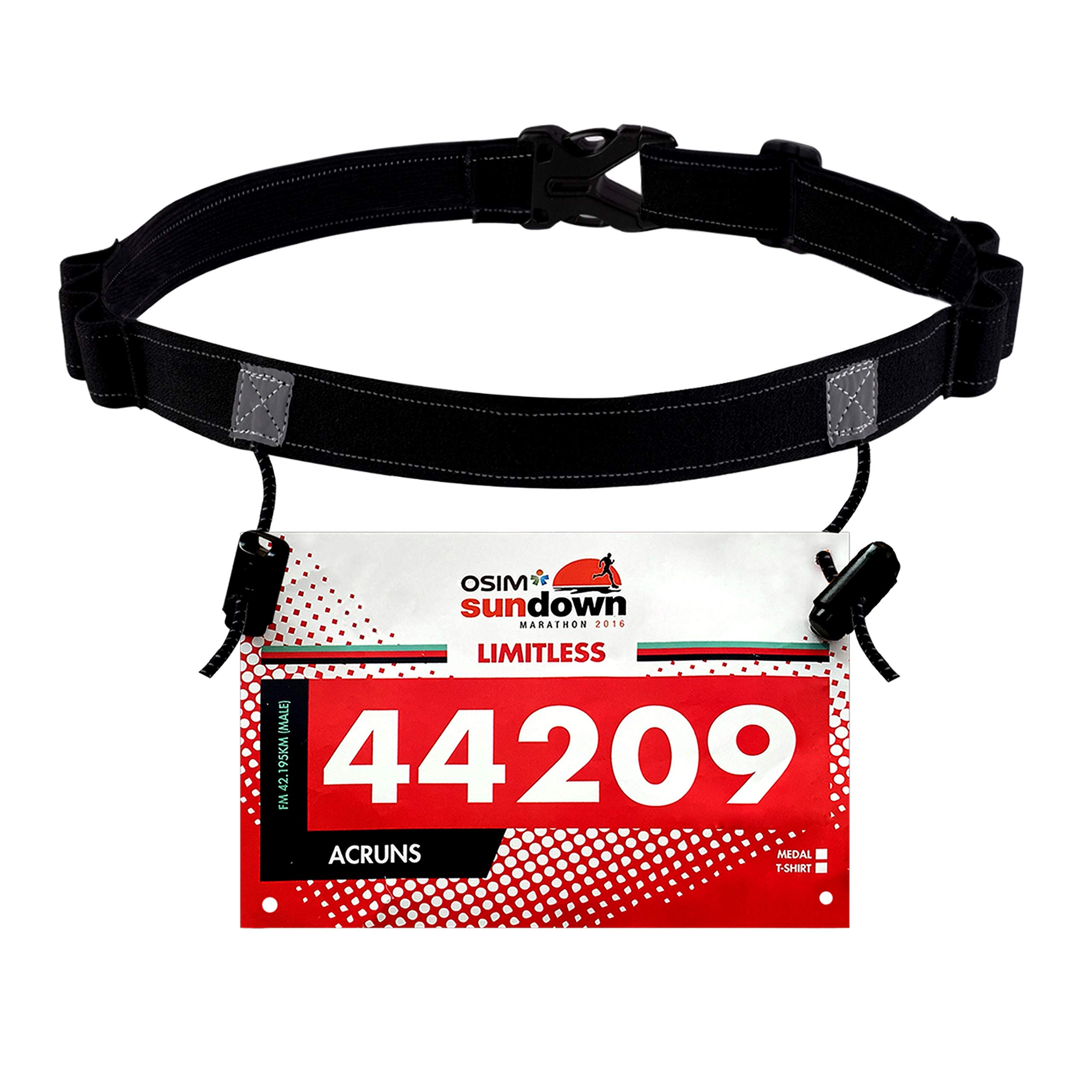 Race Number Belt (6 Gel Loops) for Triathlon,Marathon,Running,Cycling
