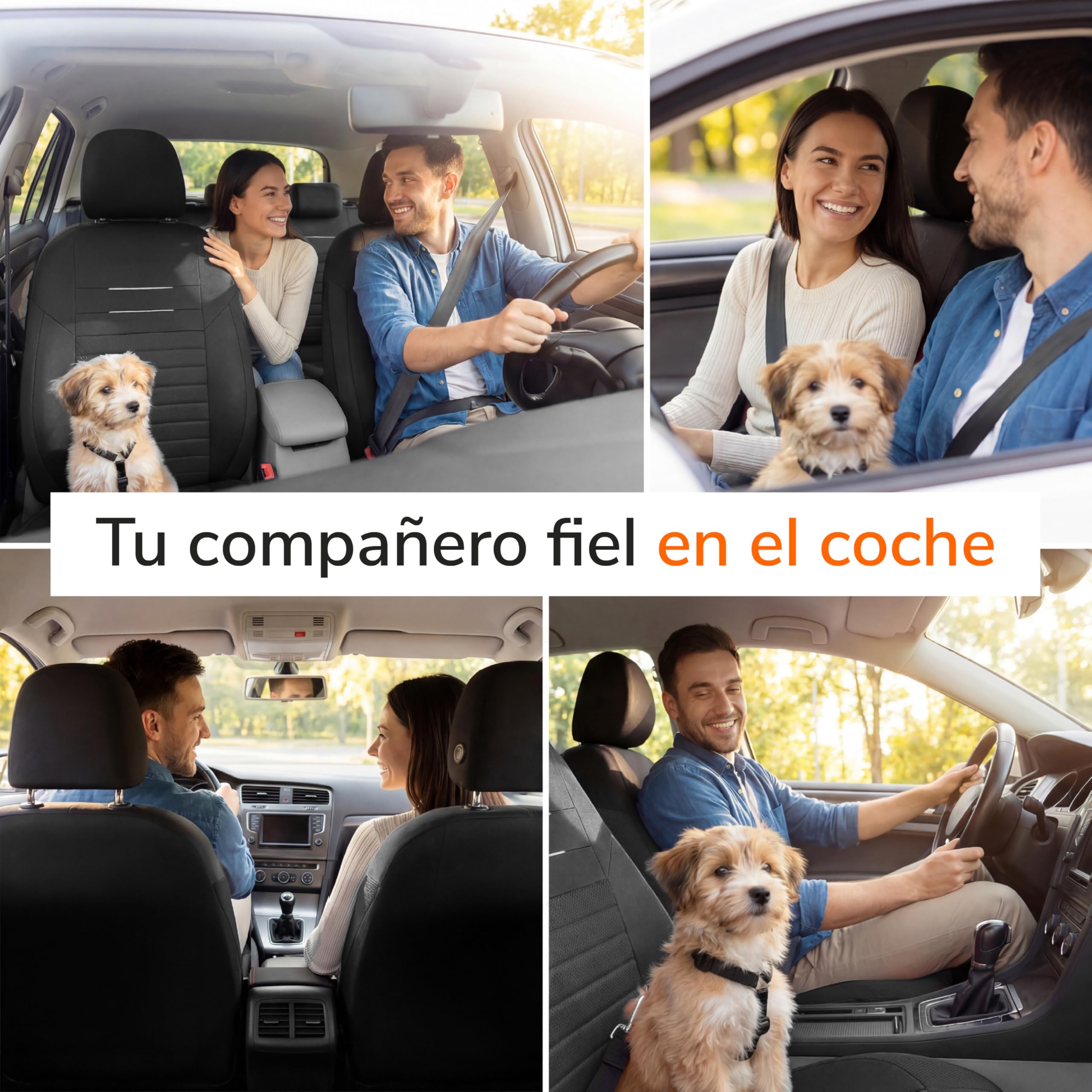 Upgrade4cars Fundas Asientos Set Universal Versión 2026 | Protectores Delanteros y Trasero | Accesorios Coches Interior Decoración