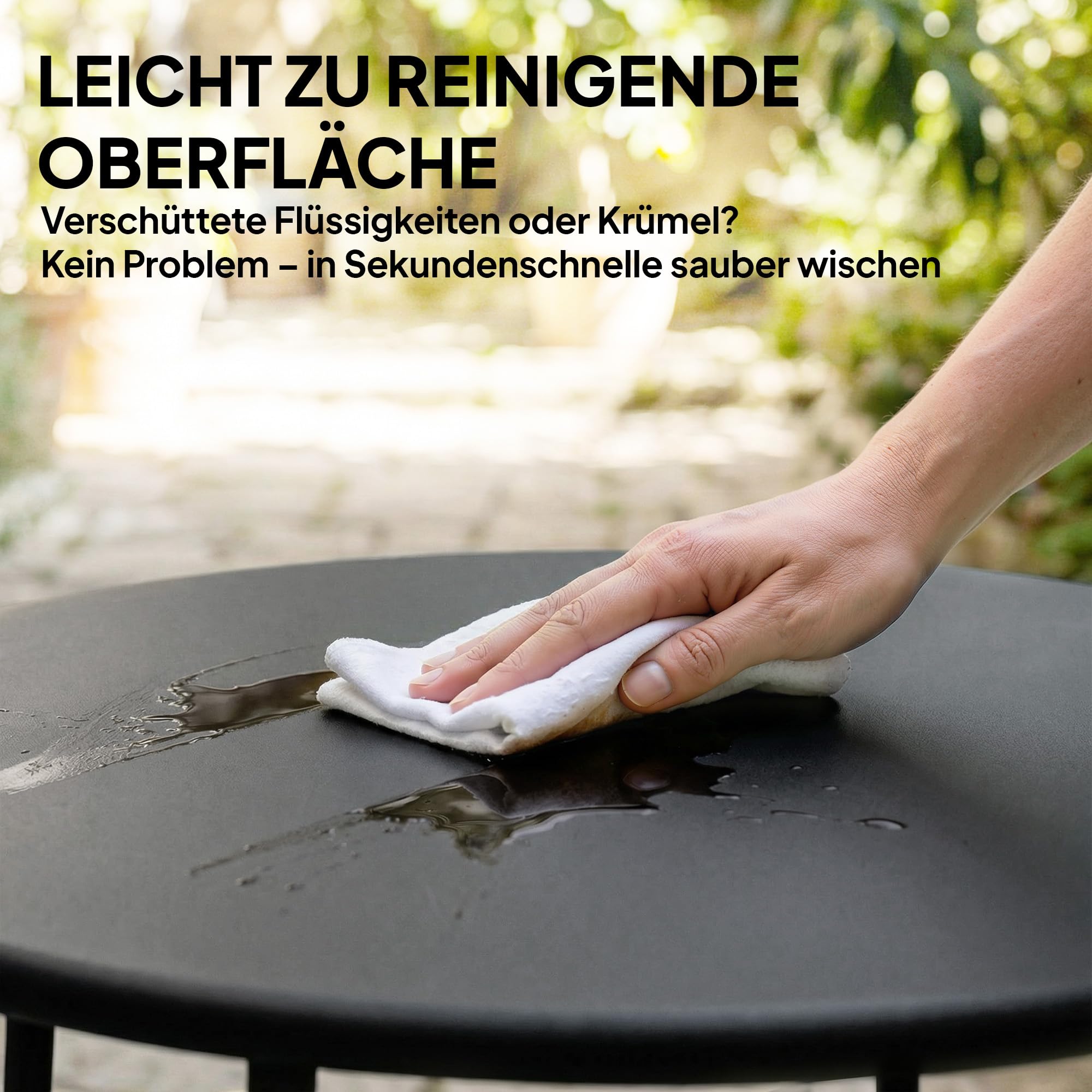 Outsunny Beistelltisch Balkontisch aus Metall Rund 50x50x45,5 cm Grau | Kaffeetisch, Wetterfest, Gartentisch, Pflegeleicht, Outdoor Tisch, Sofatisch, für Garten Balkon Veranda Terrasse Wohnzimmer