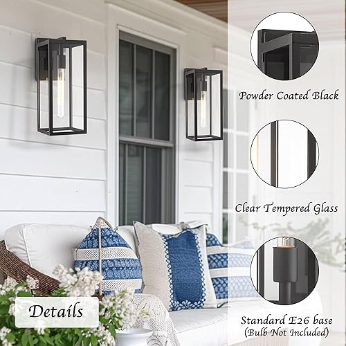 Miniatura 3 de Bestshared Farol de pared para exteriores, aplique de pared exterior antioxidante, luz de montaje para puerta delantera, accesorio de iluminación al