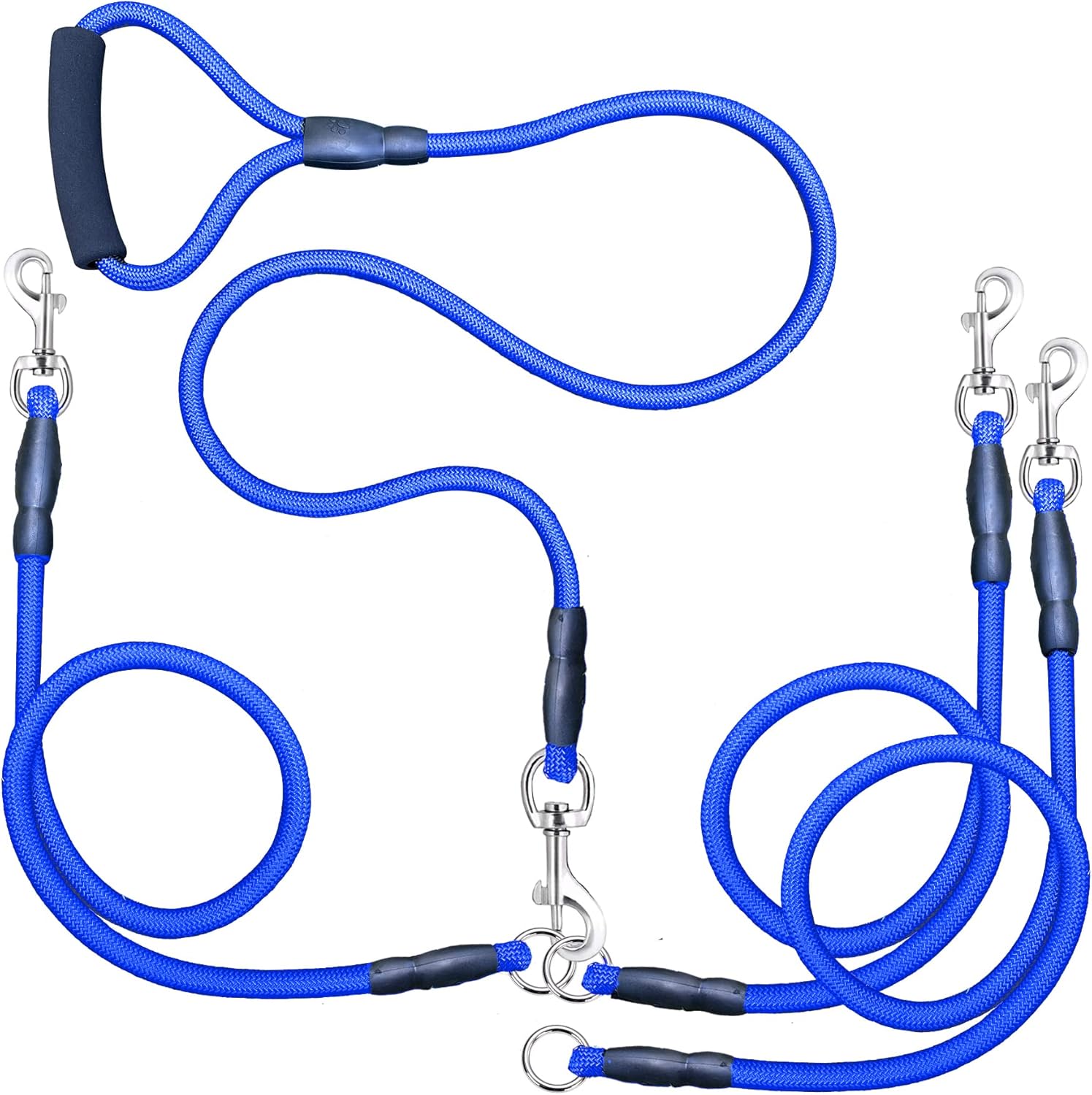 Heavy Duty 3 Dog Leash,3 Way Dog Leash No Tangle,Detachable 360° Swivel