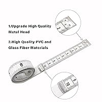 Vista 4 de Exquisita cinta métrica suave para coser el cuerpo, pérdida de peso, cinta métrica suave de doble escala de 60 pulgadas (59.1 in) (blanco X2)