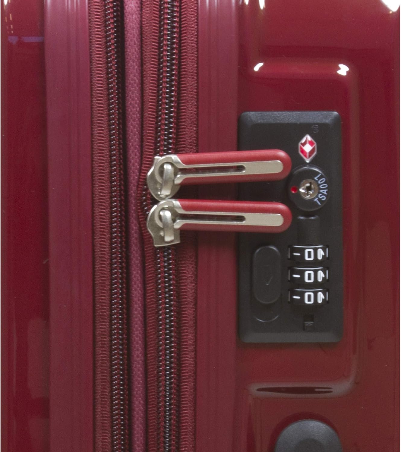 review Dejuno Speck Hardside 3-Piece Expandable Spinner Luggage Set, Wine Red