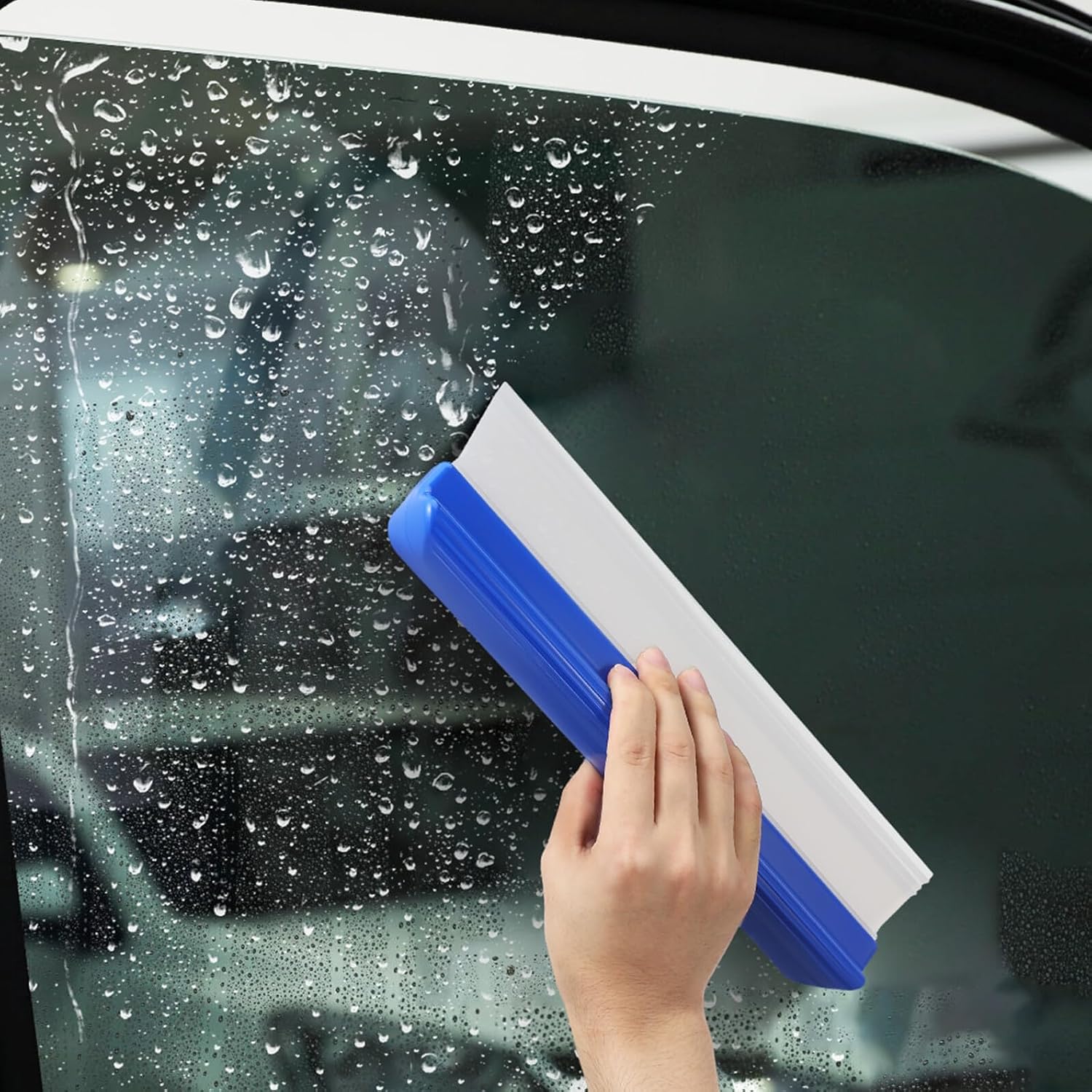Outanaya Car Squeegee Water Scraper for Car Windshield and Window Cleaning Flexible Handheld Tool with Finish Multipurpose Cleaner for Shower Glass Mirrors and More