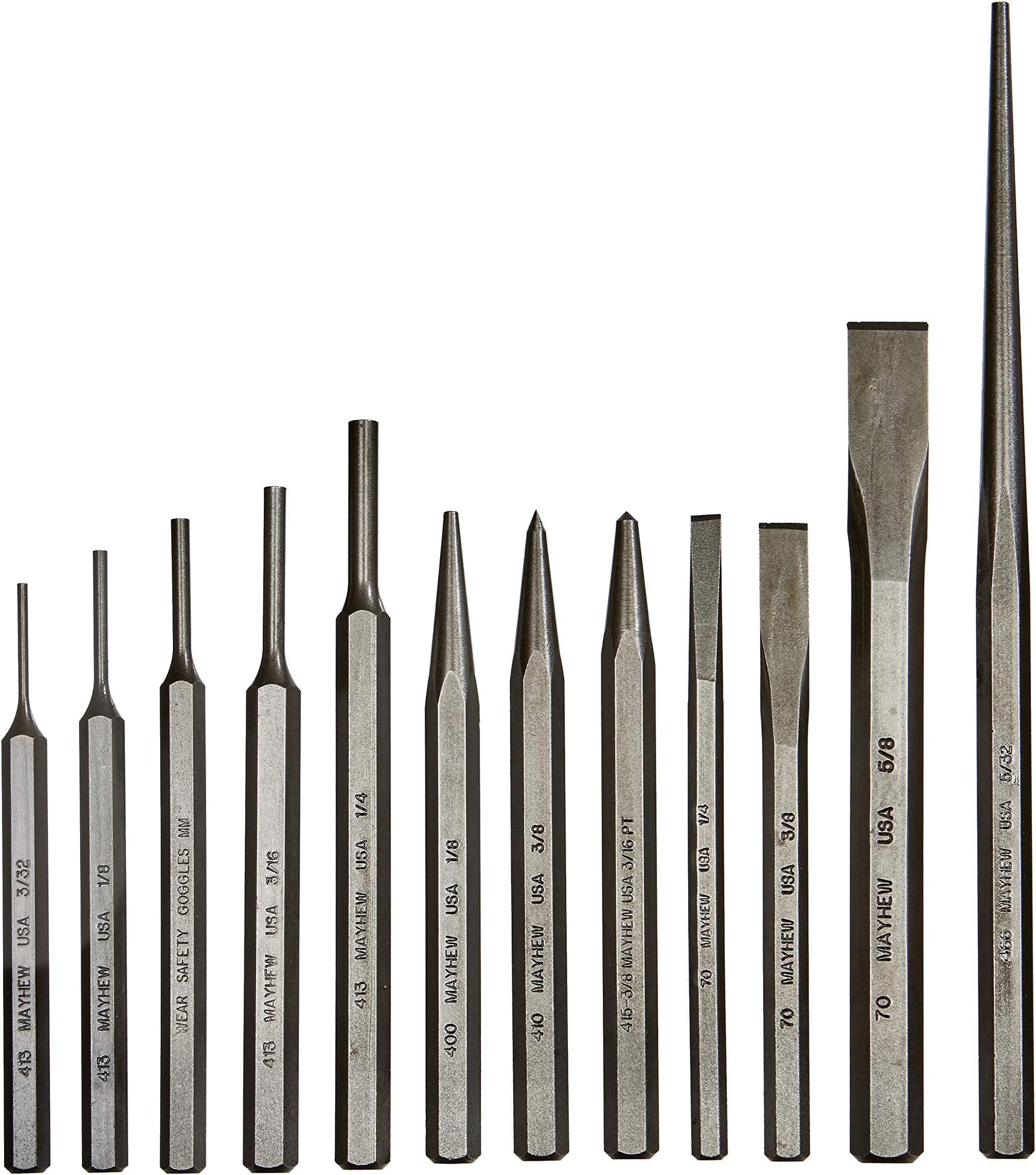 MayhewSelect 61040 Punch and Chisel Set, 12-Piece