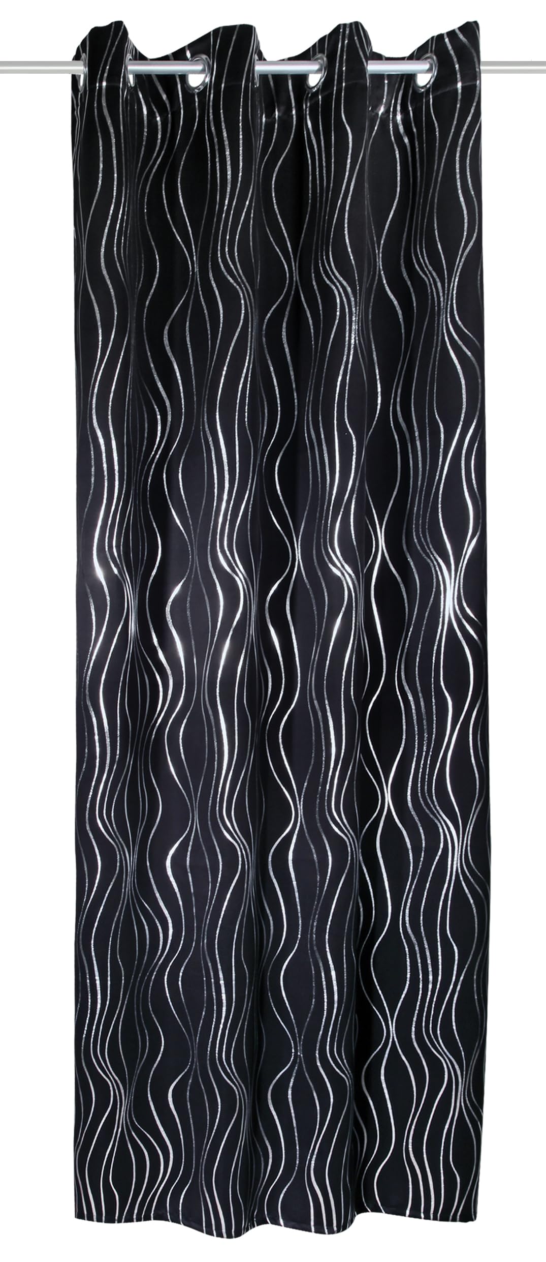 Rideaux occultants noirs à œillets Sehlbach 135x245 cm pour isolation thermique