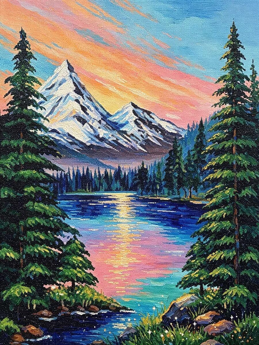 5D Paysage Diamond Painting Adulte Ronde Diamond Peinture 60x80cm-1449