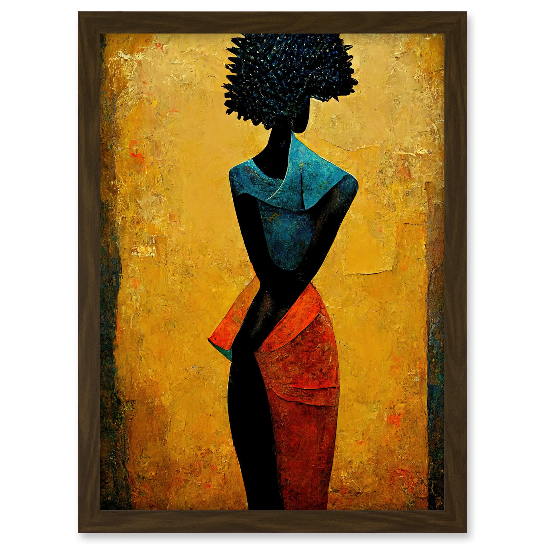 Doppelganger33 LTD Abstract Oil African Woman Artwork Framed A3 Wall Art Print