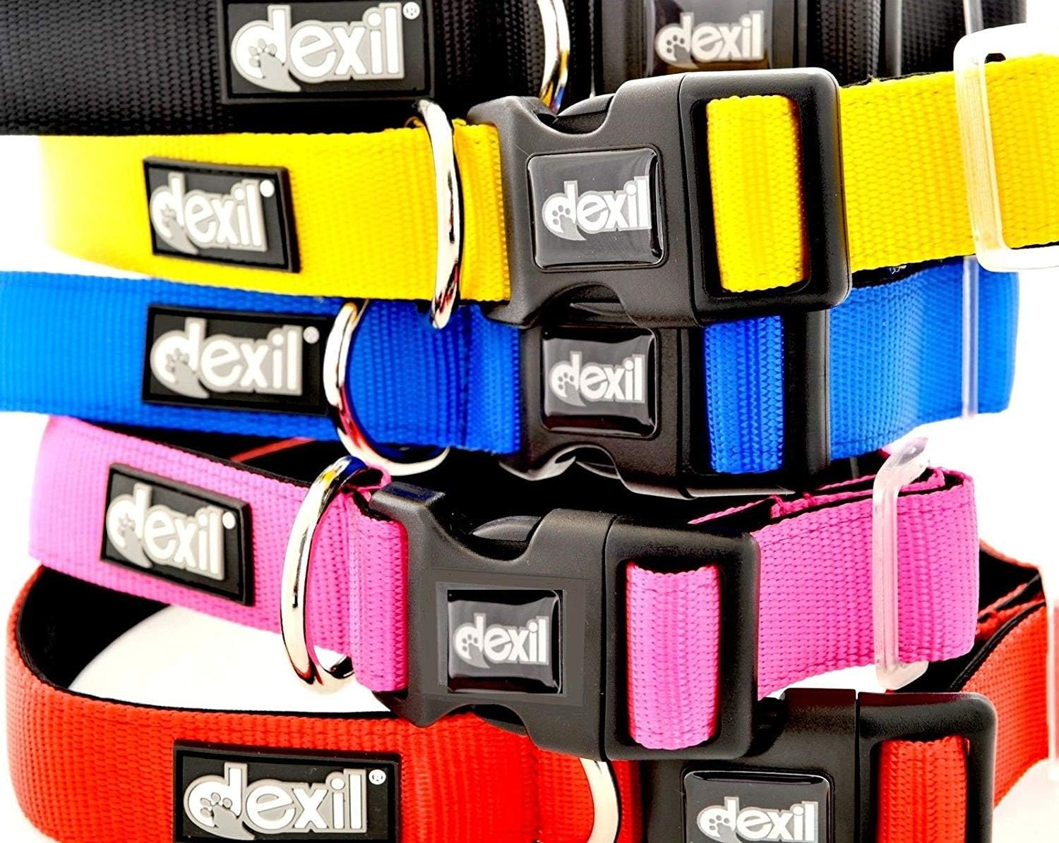 Dexil Elite Range Luxury Neoprene Padded Extra Strong Adjustable Large-XXL Pet Dog Collar (Flash Red, Large-XL 38-64cm x 30mm)
