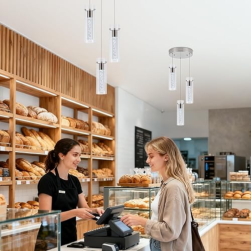 Miniatura 59 de Lámpara de techo colgante, iluminación LED de cocina, luces colgantes de cristal para isla de cocina, lámpara colgante de cocina moderna con vidrio