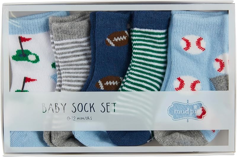 Mud Pie Children's Sports Sock Box Set; 0-12M