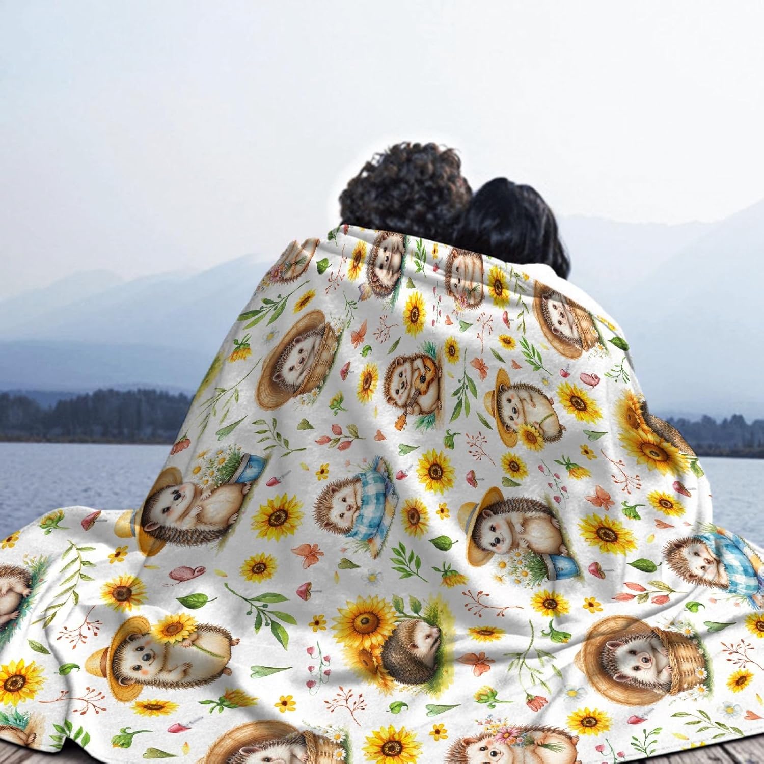 Hedgehog Blanket,Hedgehog Gifts,Soft Cozy Cute Sunflower Throws for Kids Boys Girls,Lightweight Quilts for Bedroom Sofa,40"x50"