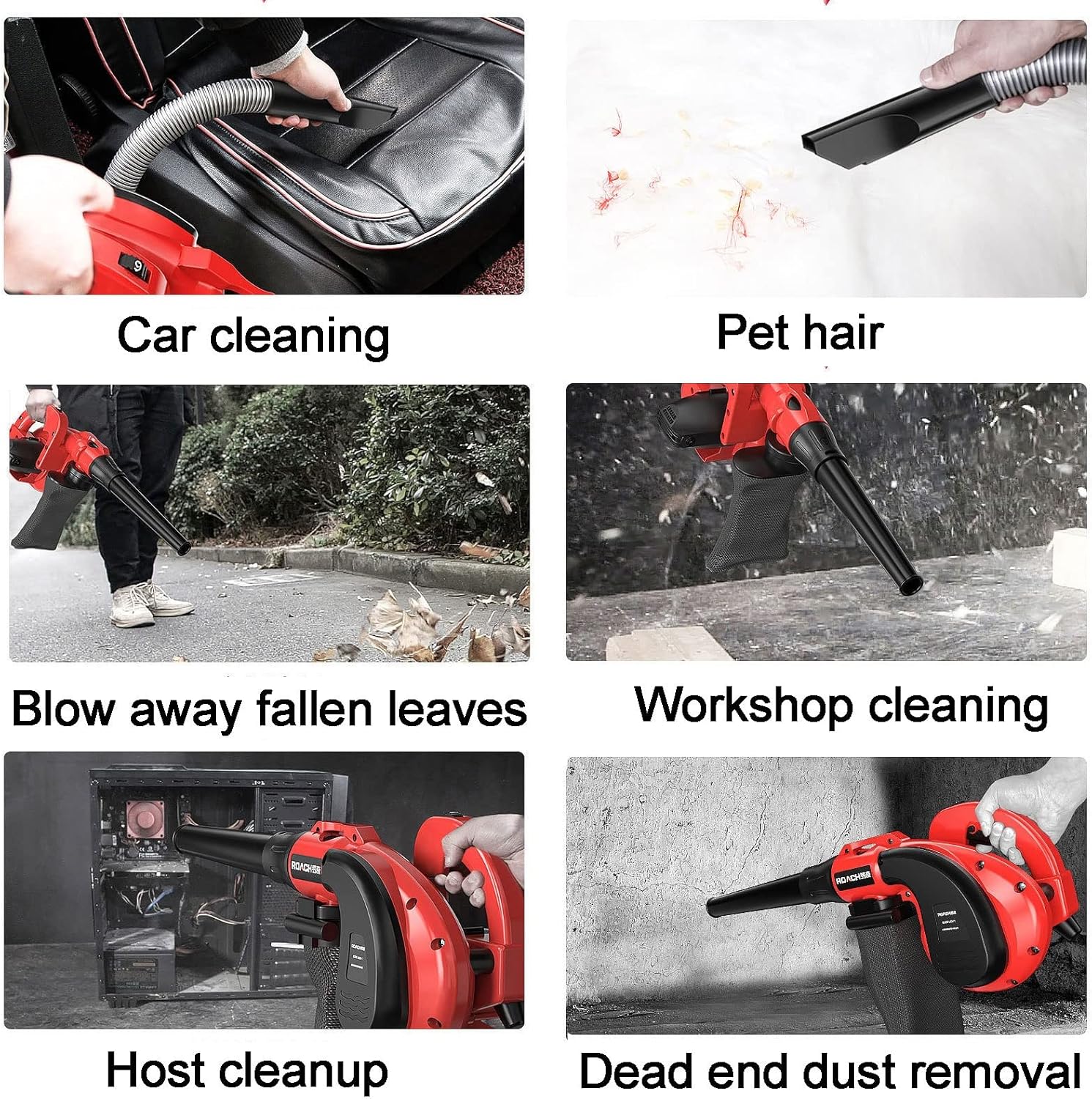 Leaf Blower High-Power Powerful Dust Collector Plug-in Leaf Blower-for Blowing Fallen Leaves, Snow, Home Fireplace, Barbecue (Color : 2700w) (2500w)