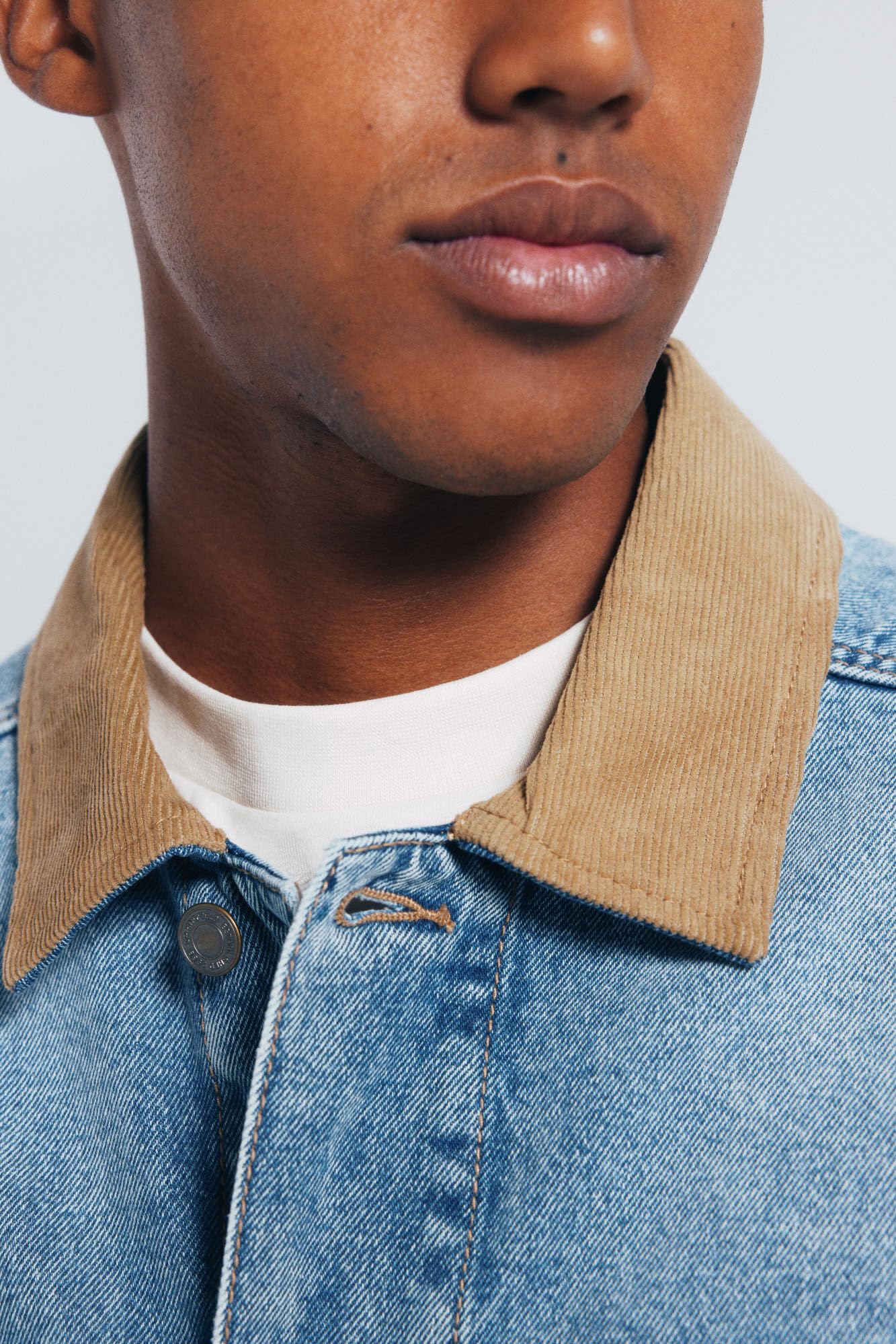 SPRINGFIELD Oversize Denim Trucker With Corduroy Collar. 100% Bci Cotton Chaqueta Vaquera Hombre