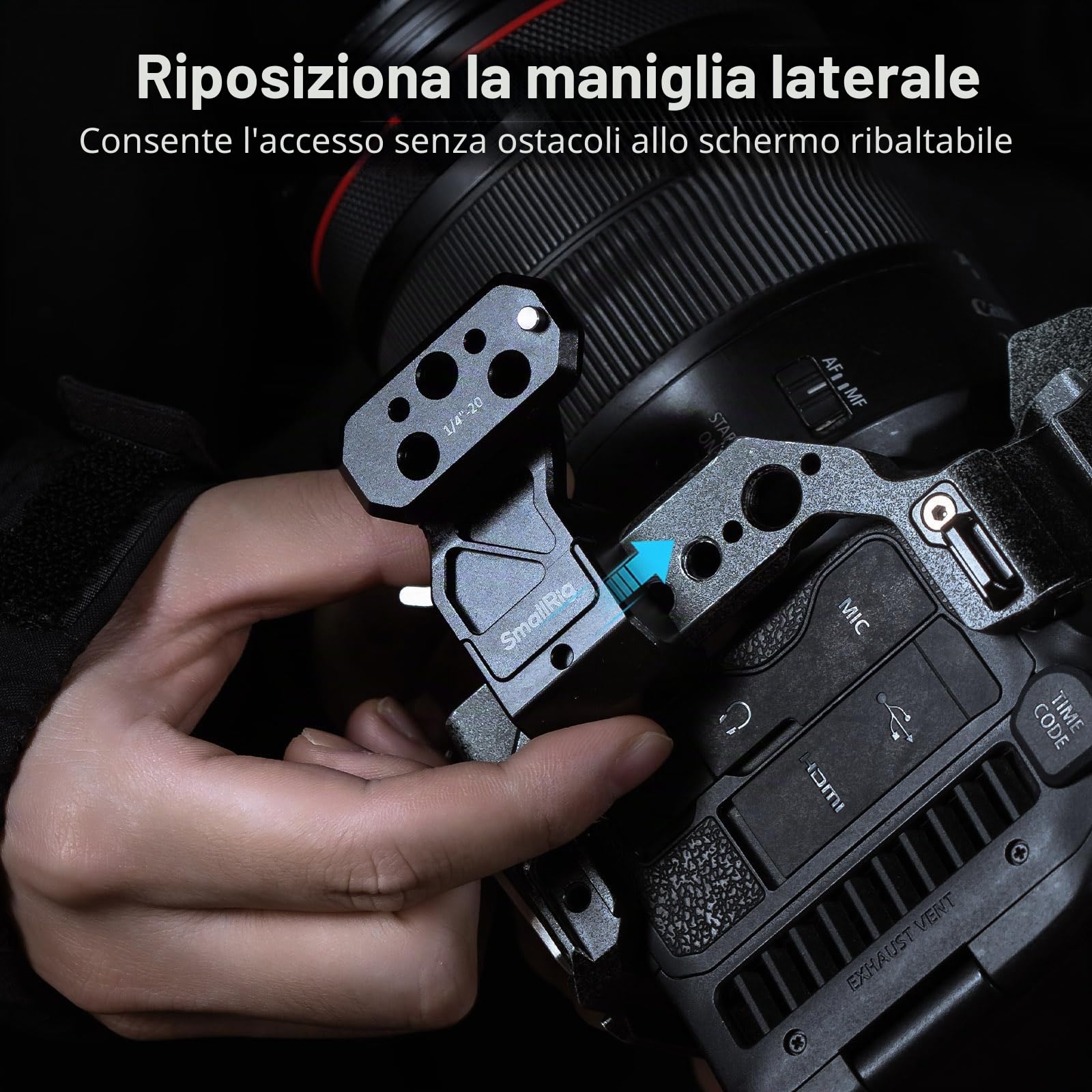 SMALLRIG Adattatore di Estensione per Maniglia Laterale con Morsetto NATO, per Guide NATO, per Gabbie con Guide NATO Integrate, Piastre di Montaggio - 4458