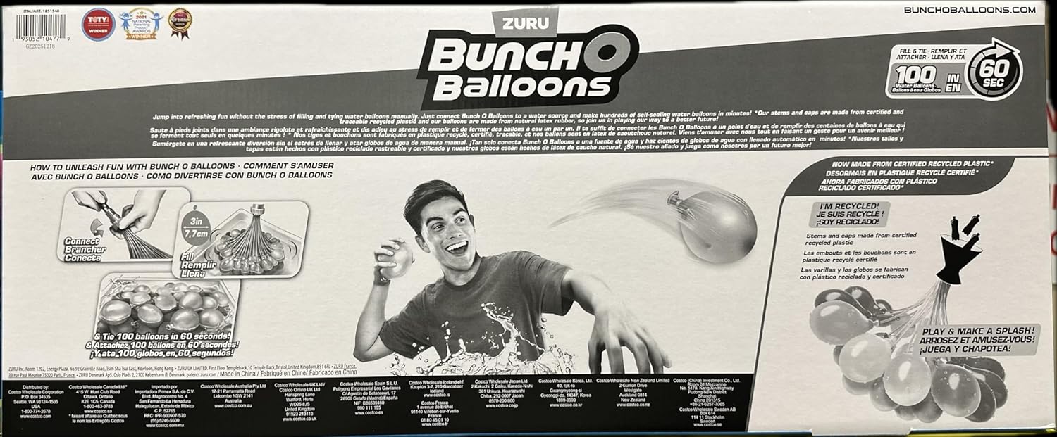 Zuru Bunch O Balloons 350 Rapid-Fill Self-Tying Recyclable Water Balloons
