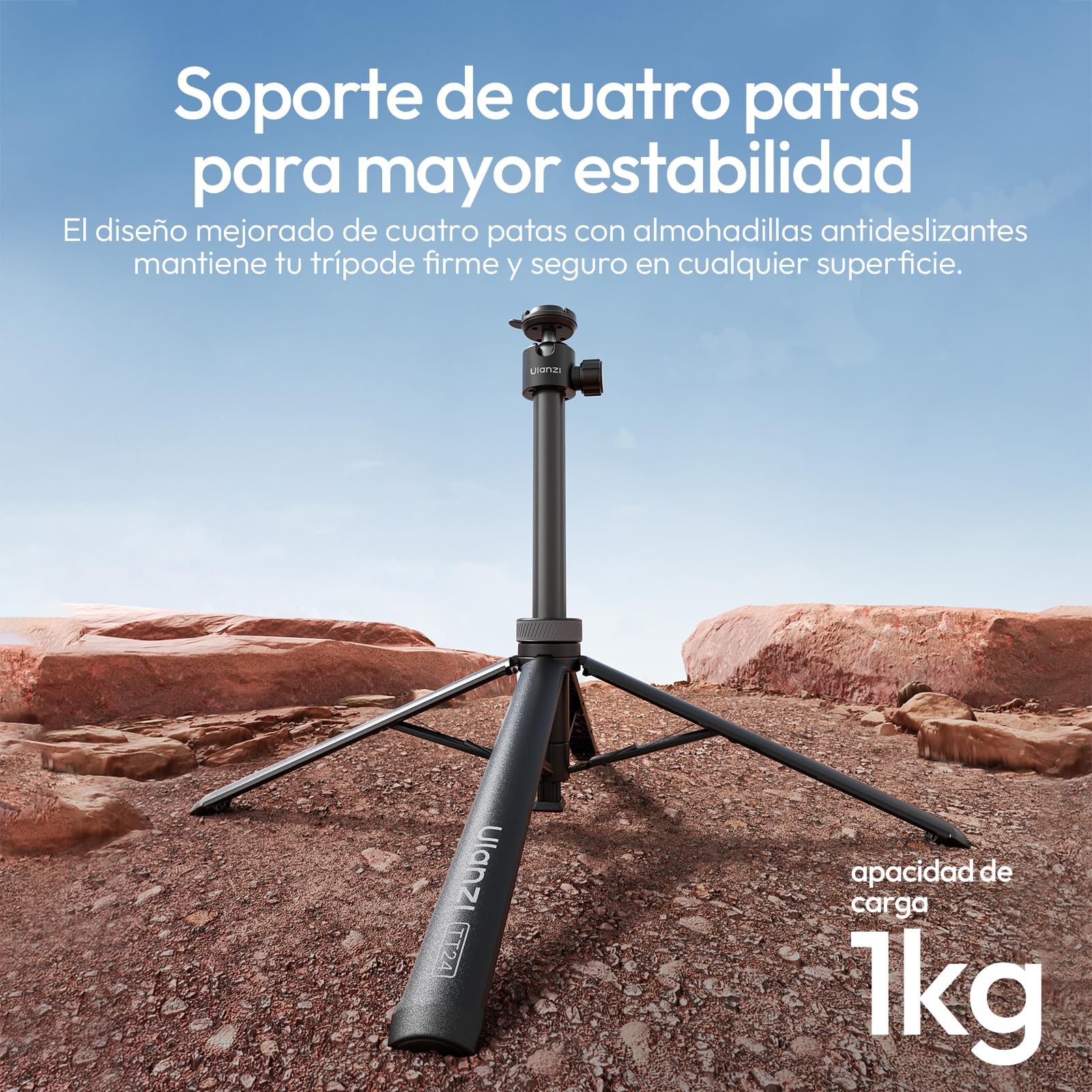 Ulanzi TT24 Trípode Palo Selfie con Liberación Rápida Cka para Cámara de Acción dji Pocket 3/4, dji Osmo Action 5 4, GoPro, Insta360 X5/X4/X3/Ace Pro/One X2, Accesorios para Cámara de Acción