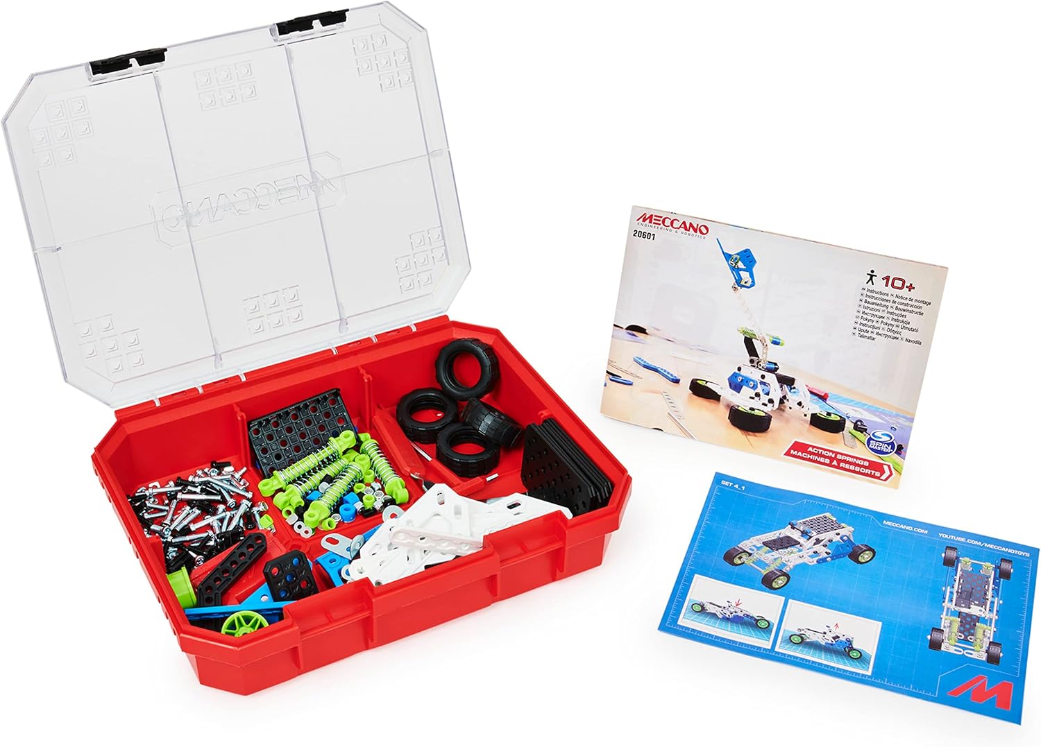 Meccano Action Springs Innovation Set STEAM Building Kit, for Kids Aged 10 and Up