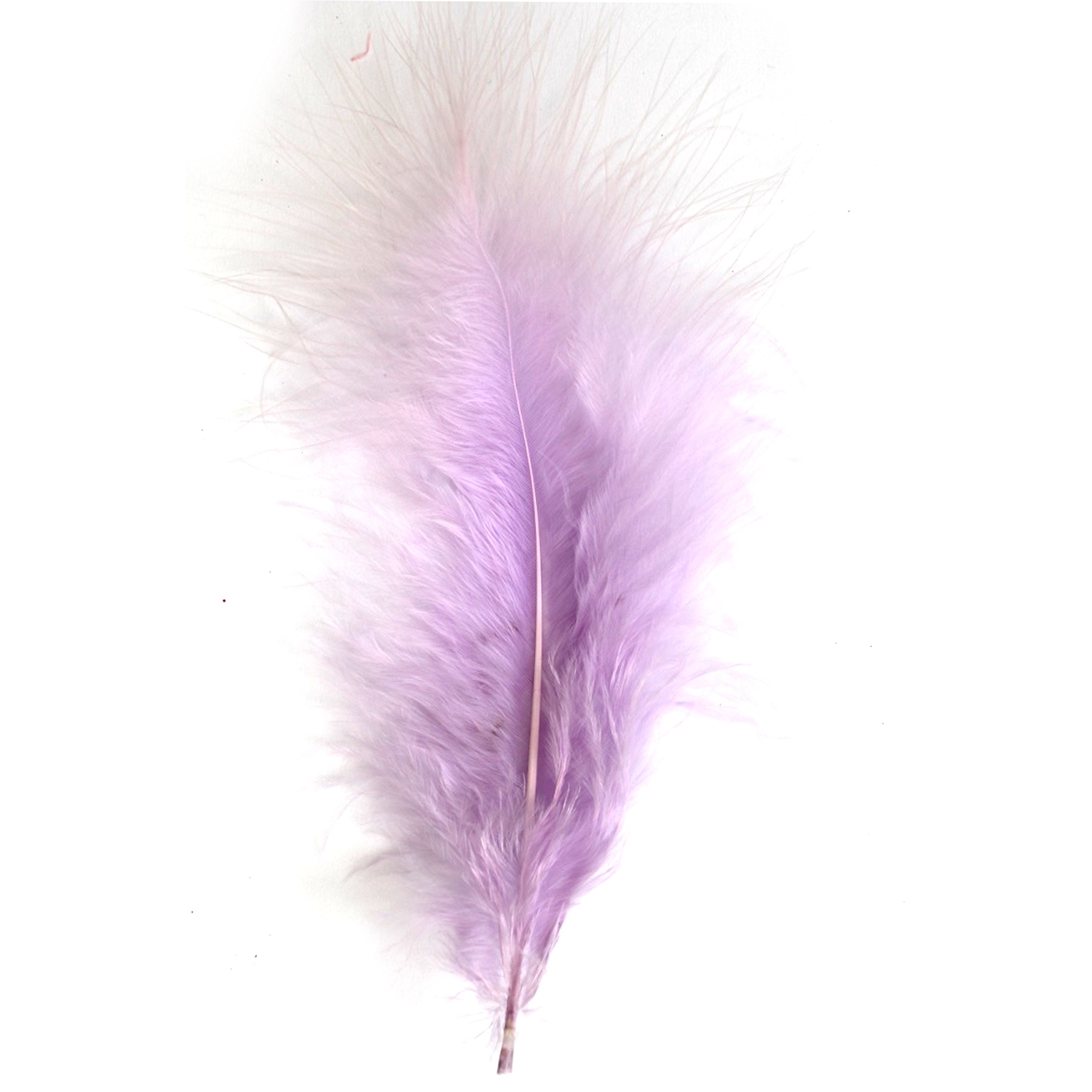 Diamante Crafts Marabou Feathers 20 Per Pack - 12-17 cm - Fluffy & Soft - 26 Colours (Lilac - 20 pack)