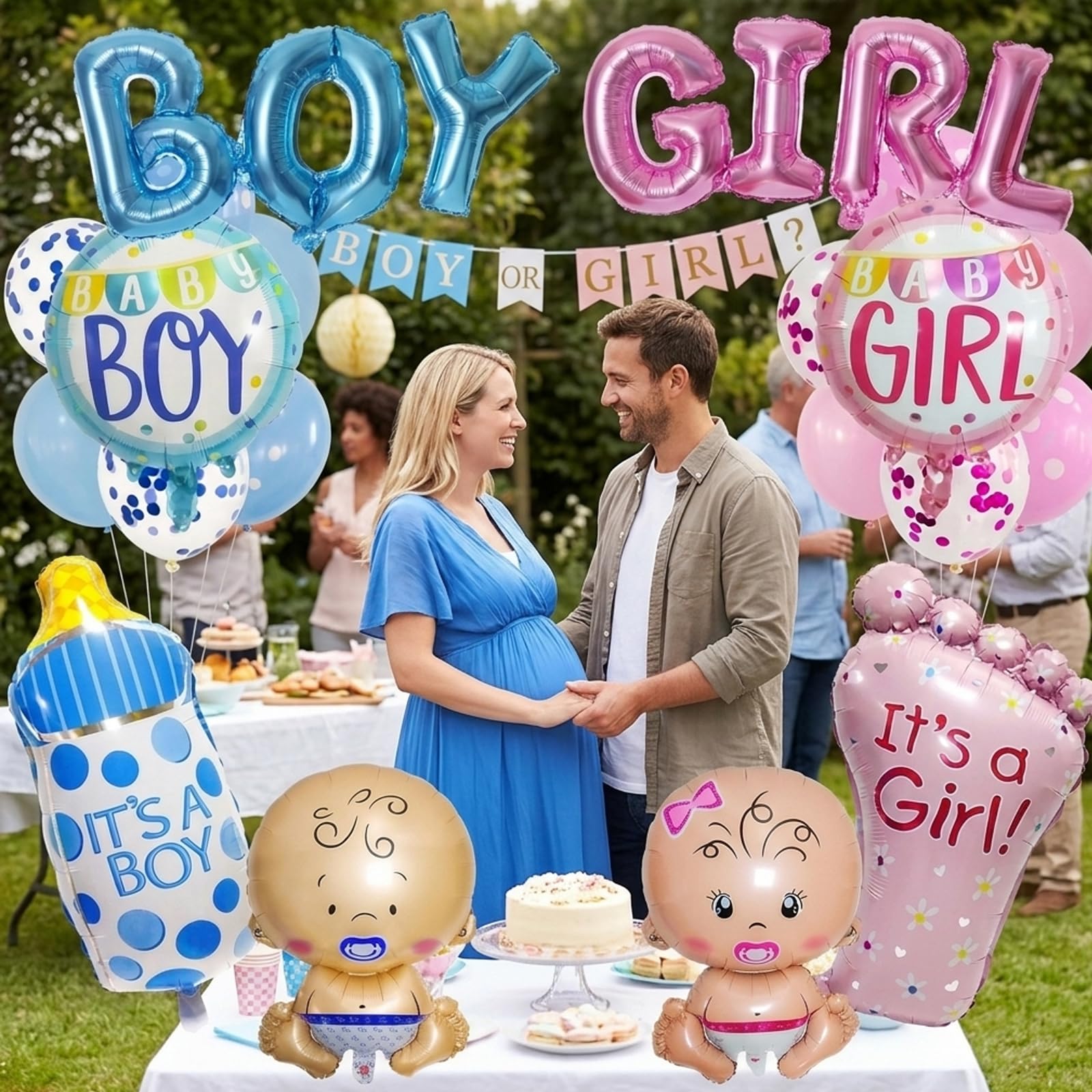 9 Gender Revealing Balloons, Gender Announcement Baby Party Decorations, Boy or Girl Balloons, Ideal Decorations for Baby Showers and Celebrations, Easy to Handle and Reuse — view 6