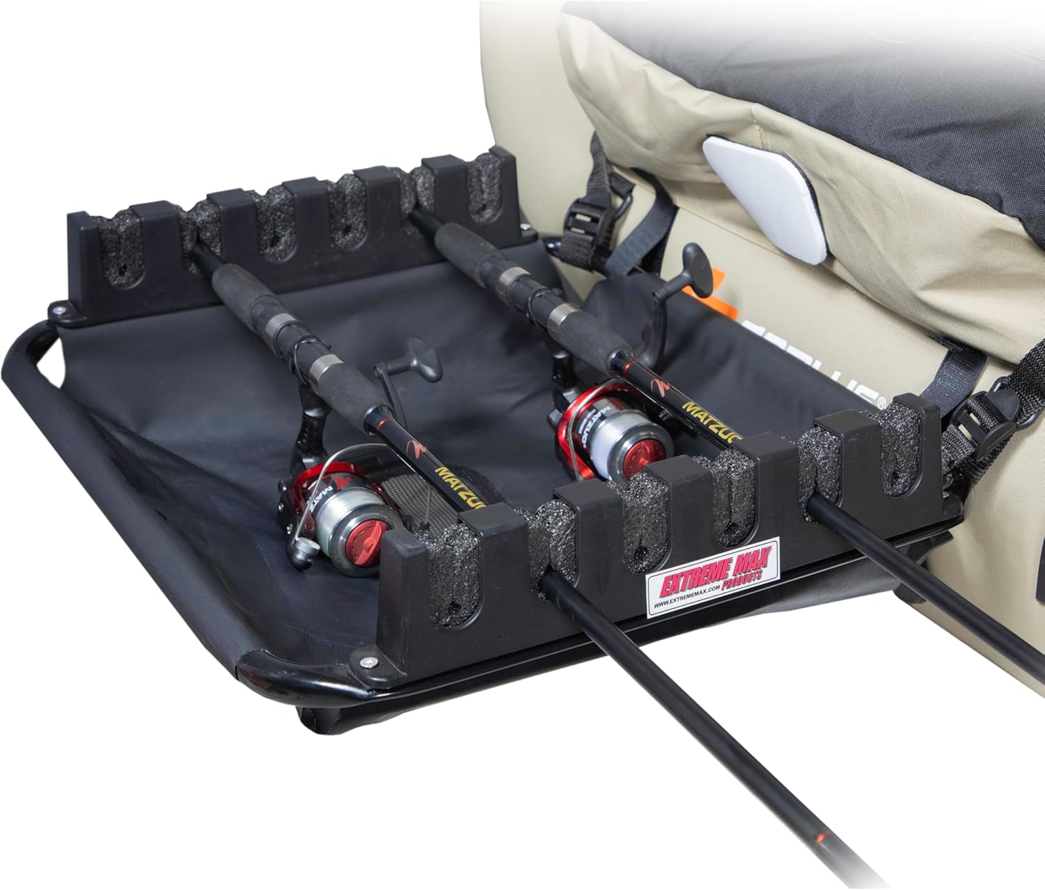 Extreme Max 3006.8641 Fishing Rod Basket with 6-Rod Holder for Inflatable Boats, Pontoons and Tubes