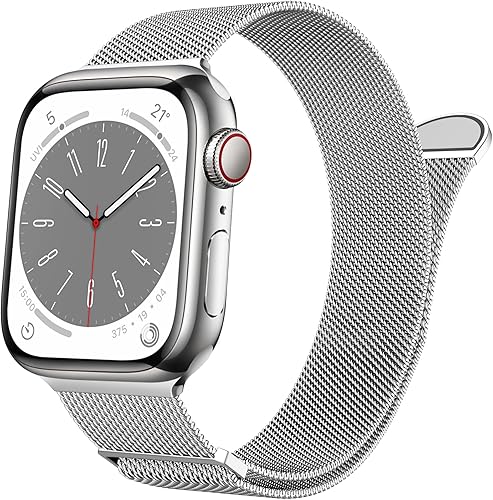 Miniatura 3 de MARGE PLUS Paquete de 2 correas de reloj Starlight y plata de 1.496 pulgadas/1.575 pulgadas/1.614 pulgadas para Series Ultra SE 8, 7, 6, 5, 4, 3, 2,