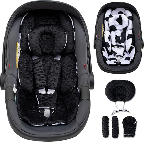Miniatura 11 de Inserto de asiento de automóvil infantil con reposacabezas extra, soporte ajustable para la cabeza del asiento de automóvil para bebés prematuros a