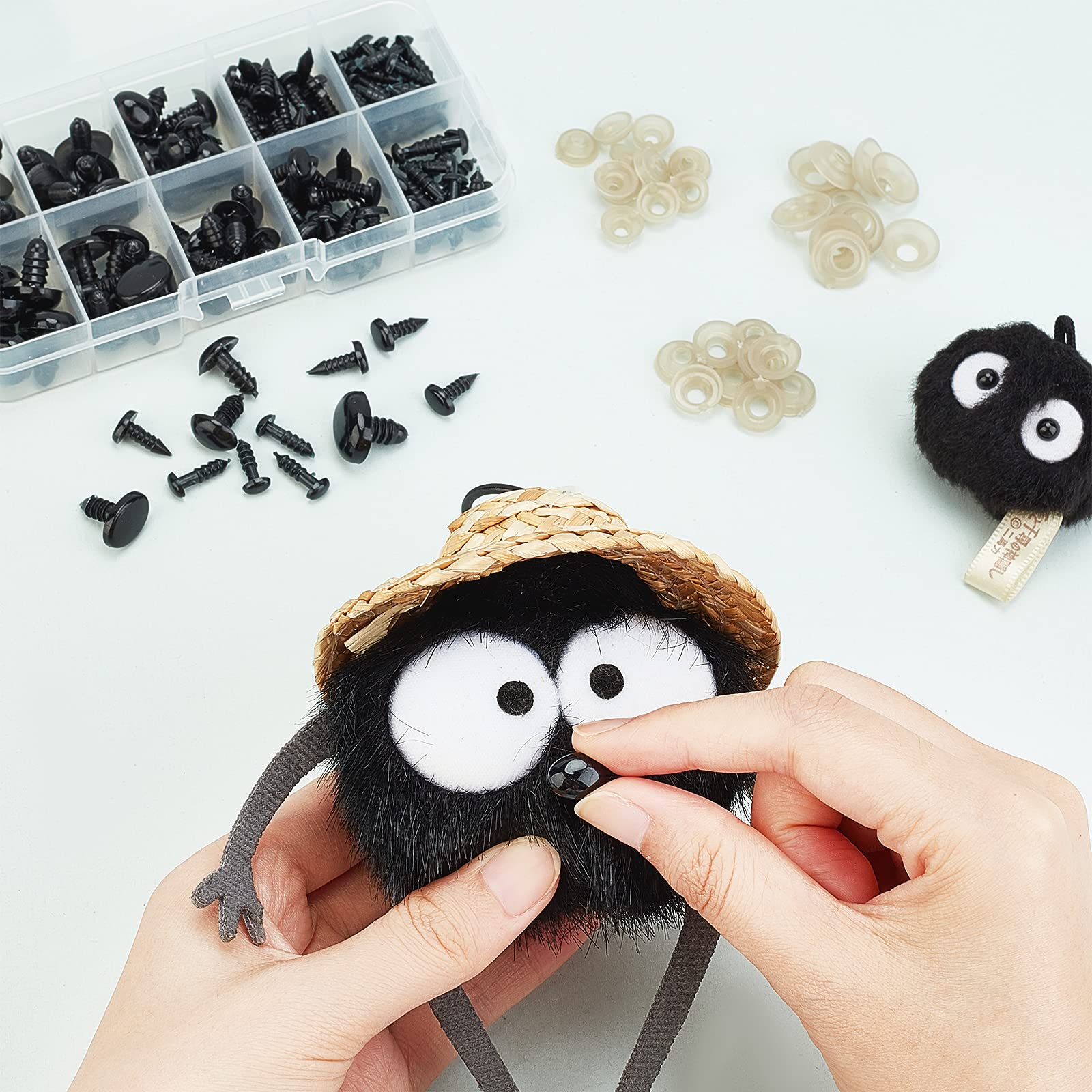 Buy SUPERFINDINGS About 125pcs Safety Eyes and Noses Kit 5 Sizes Black