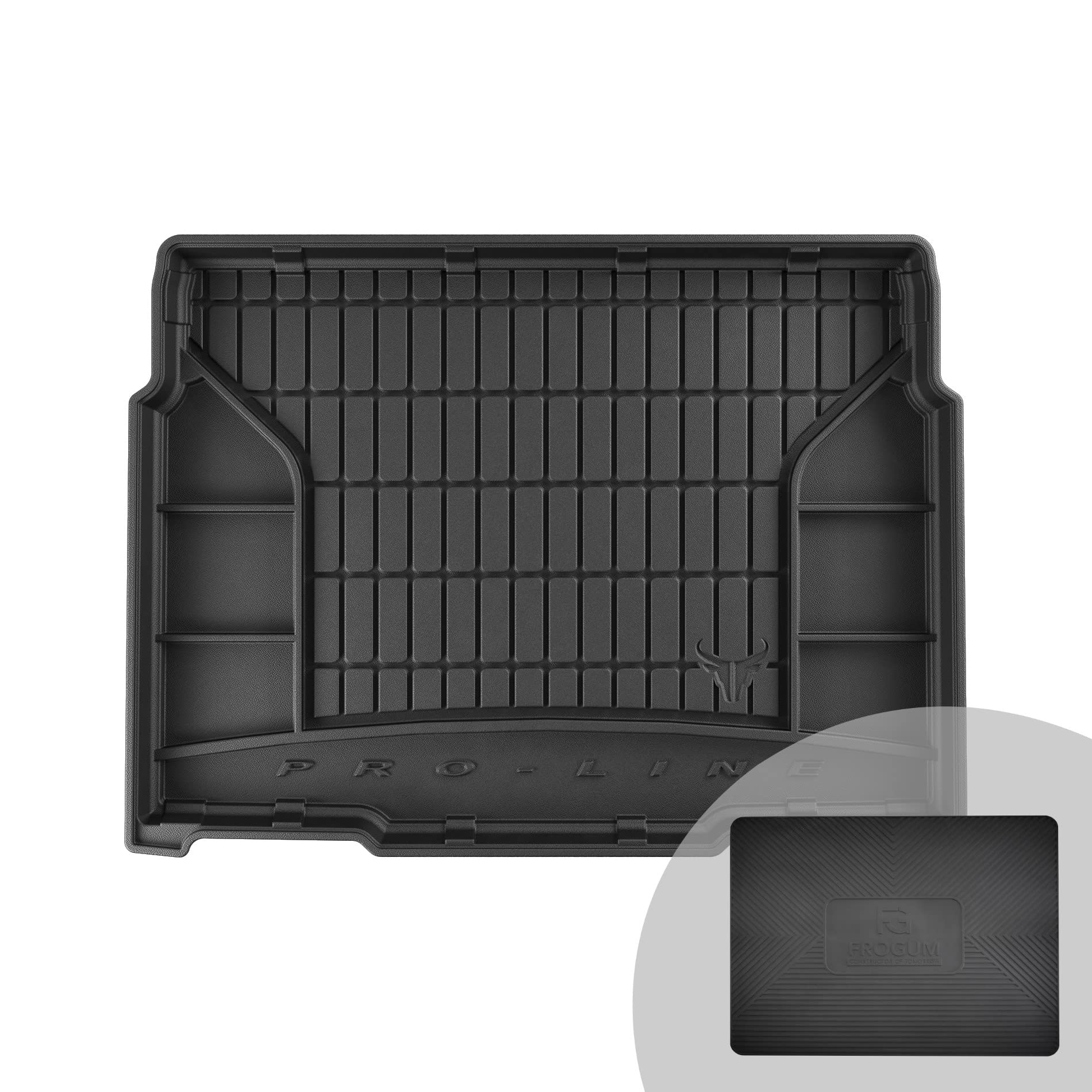 FROGUM ProLine 3D Esclusivo Tappetino Vasca Baule Bagagliaio in gomma perfetto per Peugeot 2008 II dal 2019 | Comodo organizzatore | Bordi più alti