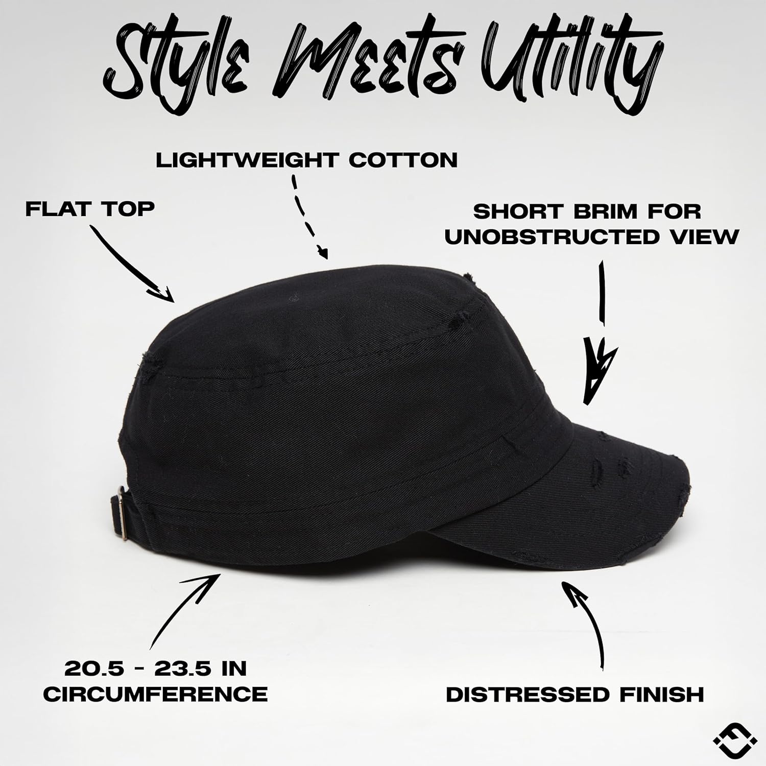 Funky Junque Distressed Military Hat – Newsboy Hats for Women, Short Brim Army Baseball Cap, Womens Cadet Hat Trendy Style - Image 3