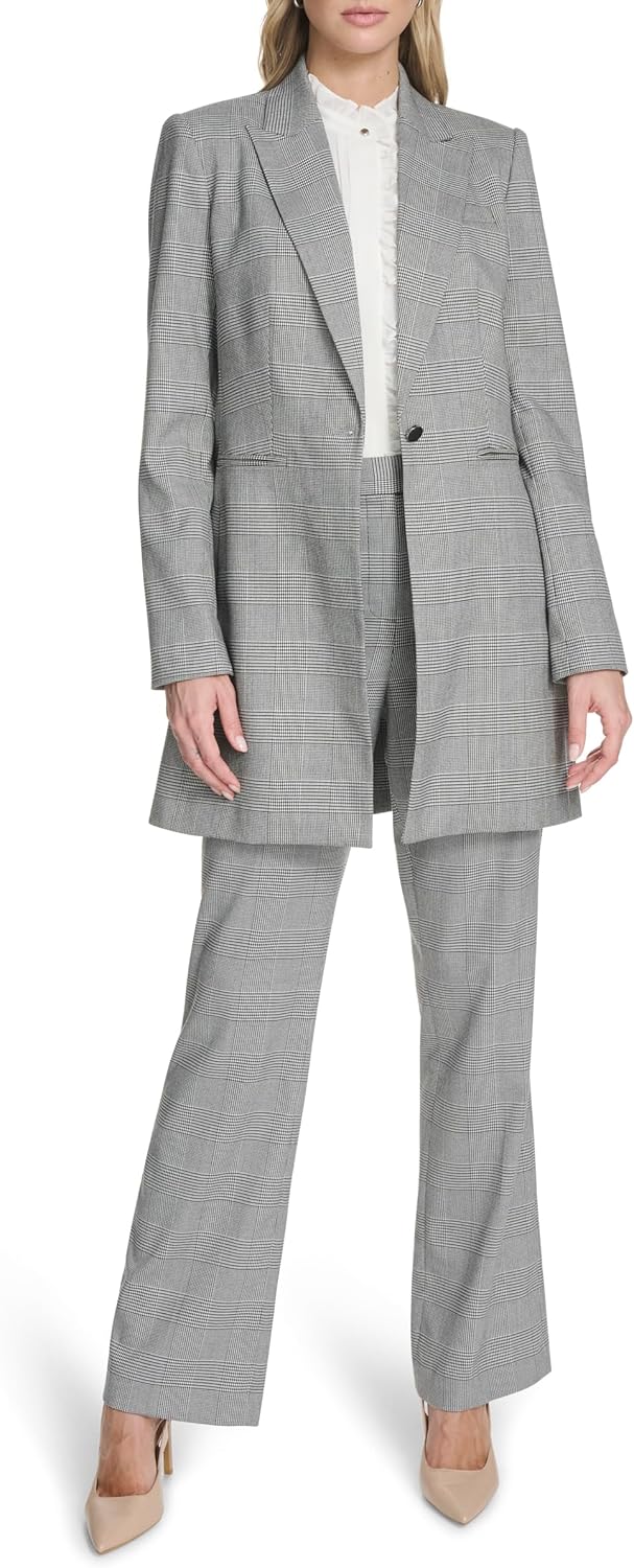 Calvin Klein Womens One Button Long Notch Collar Jacket - Image 2