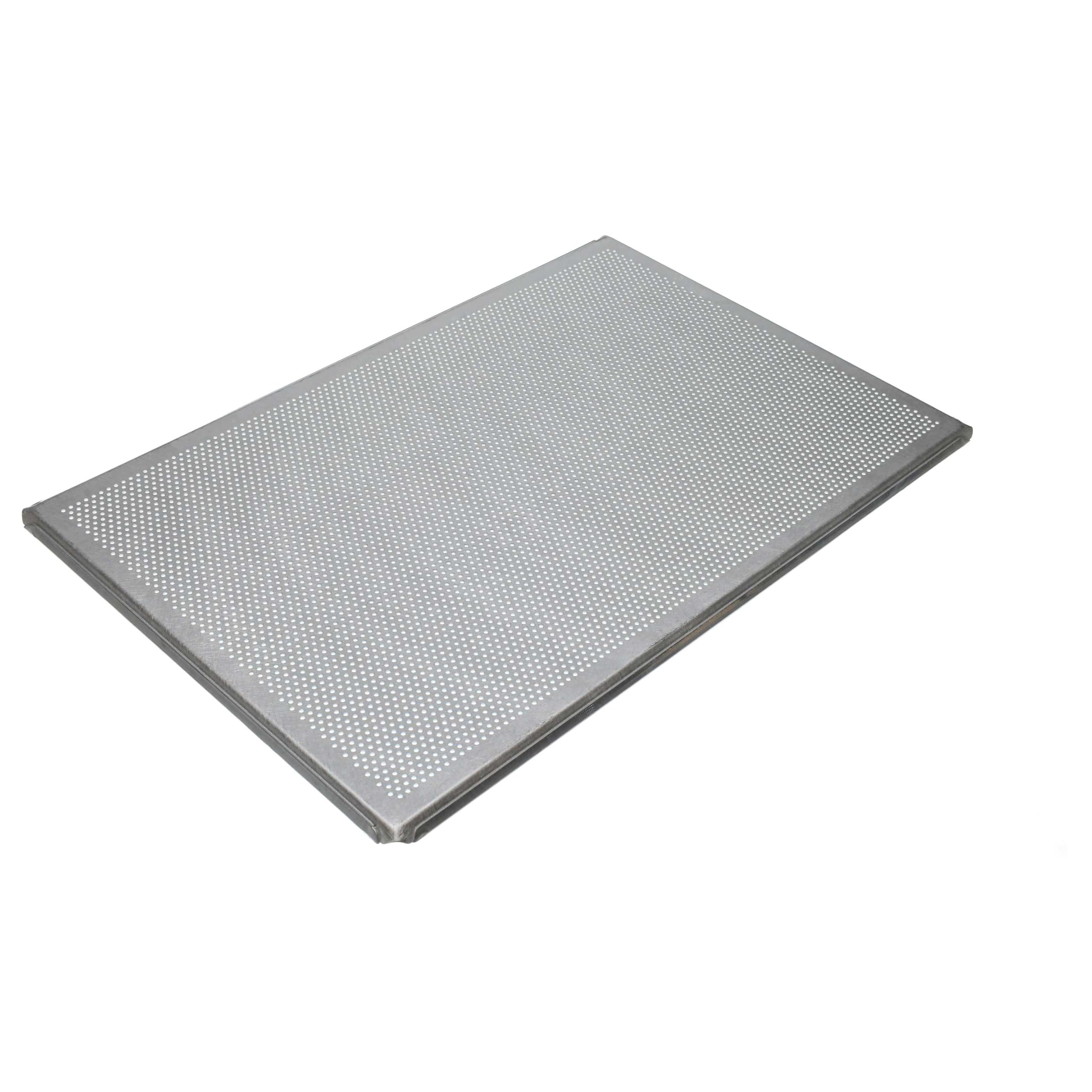 vhbw 2x Backblech für Backofen | 60 x 40 x 1 cm Silber, Perforiert