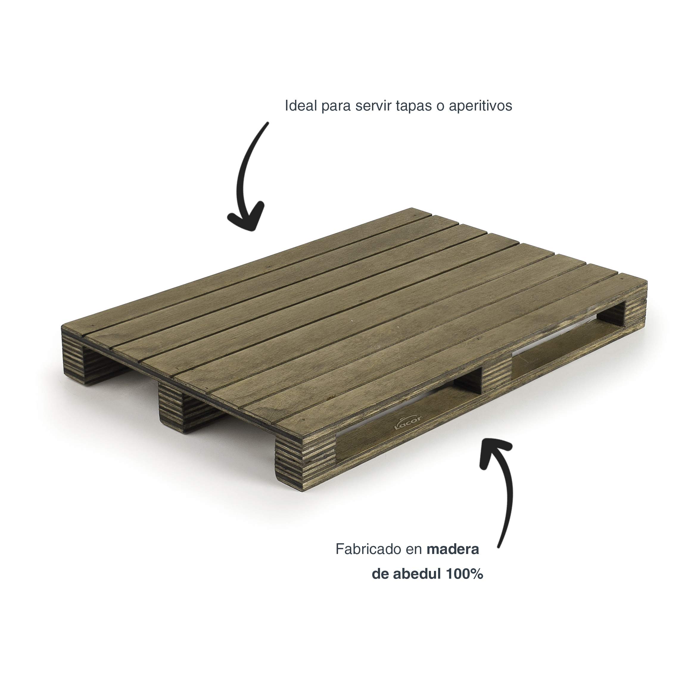 Lacor 61058 Mini Pallet, Wood, Multicoloured, 30 x 20 cm - Image 3
