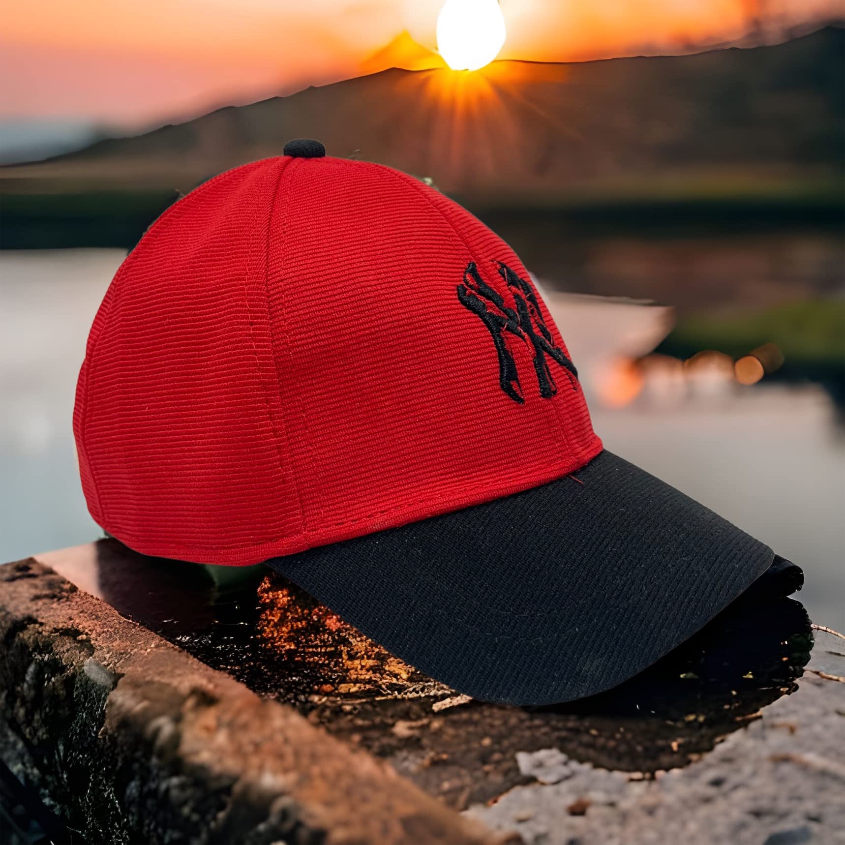 Mee Trend Outdoor Adjestable Baseball Cap for Boy & Girl (Age 4 to 14 yrs) (Y-Red & Black) 1