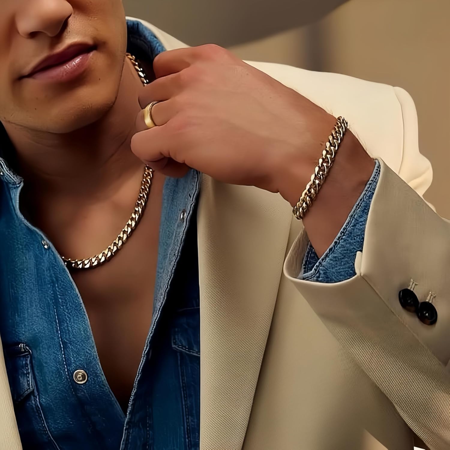 Cuban Link Bracelet for Men Women ,14k Real Gold Plated Miami Cuban Bracelet , 6-18mm Width ,8/8.5/9 inch Length Stainless Steel Bracelet,Stainless Steel Fashion Jewelry Bracelet- Send Gift Box(Father Day Birthday Valentine's Day Christmas Gifts) - Image 7