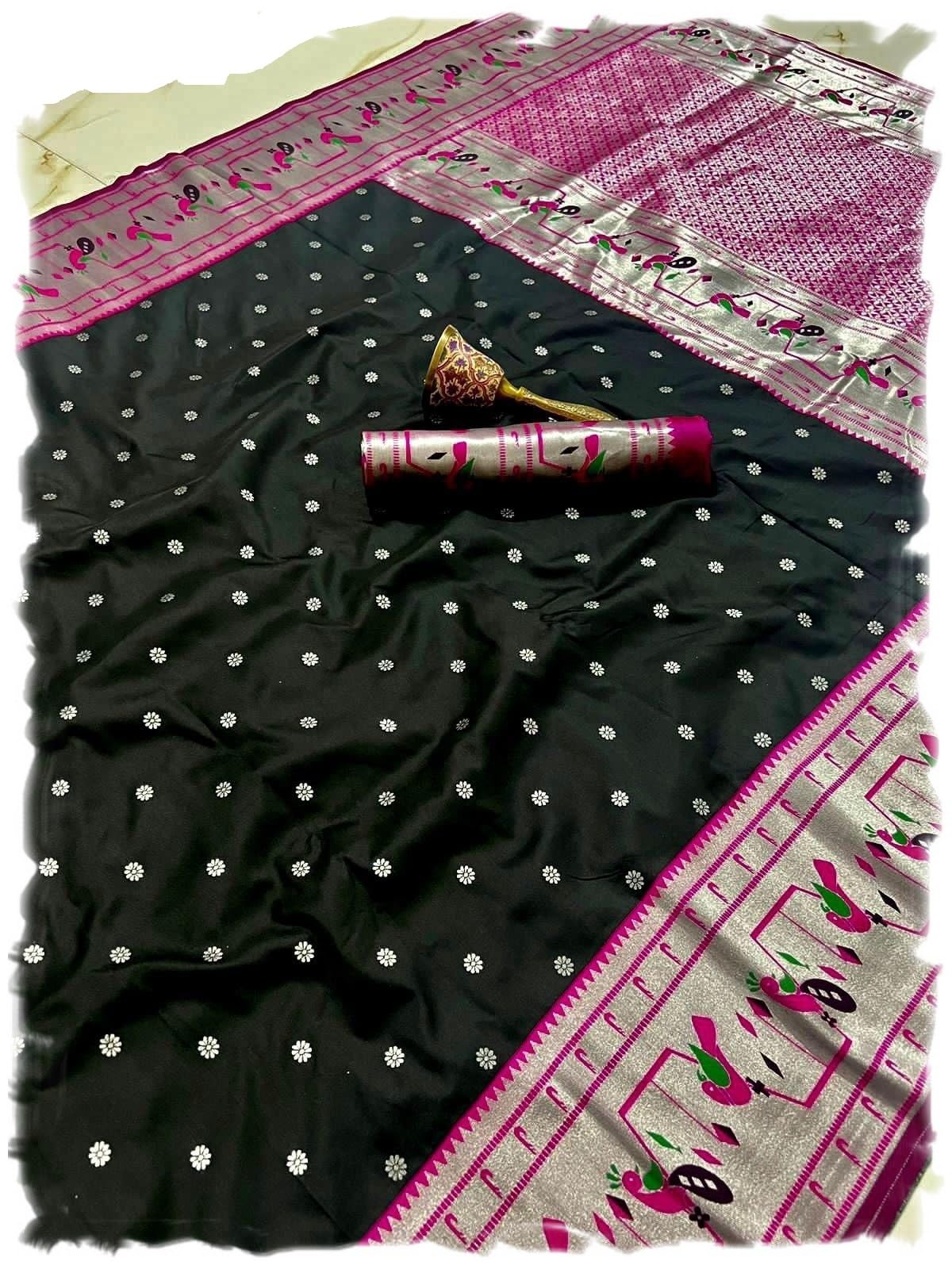 Pandadi Saree Pure Heavy Soft Silk Pure Silver Zari Weaving Saree With Unstitched Blouse Piece