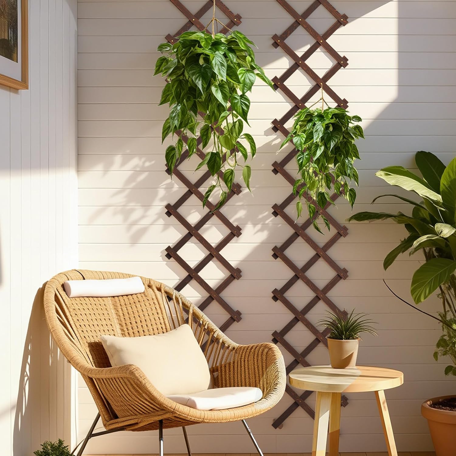 Expandable Garden Fence, Wood Lattice Panels for Outside, Trellis for Climbing Plants Outdoor for Climbing Plants Such as Ivy and Roses, As Well as Decorating Garden Terraces and Rooms (1)