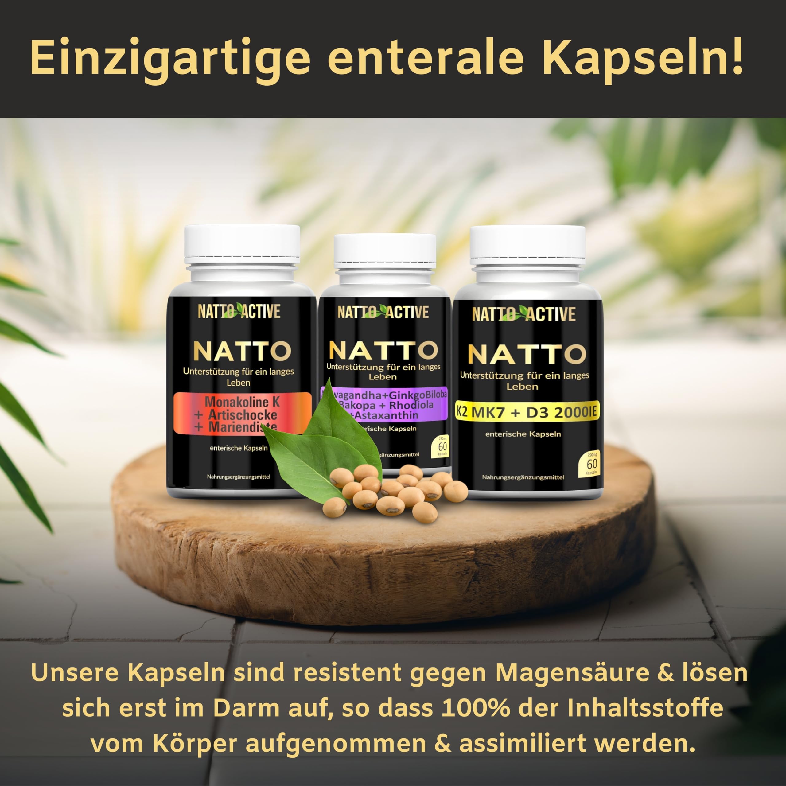 Nattokinase Hochdosiert Bio (20.000 FU/g) mit Bromelain 500mg | Kurkumin 300 mg, Astaxanthin 16mg, Vitamin K2 MK-7 & Piperin, 6 Inhaltsstoffe in 1 Kapseln - Nattokinase Kapseln 60