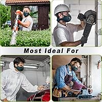 Vista 6 de BASE CAMP M Plus Máscara antipolvo, Máscara facial reutilizable y transpirable con 6 filtros de carbón activado para carpintería, construcción